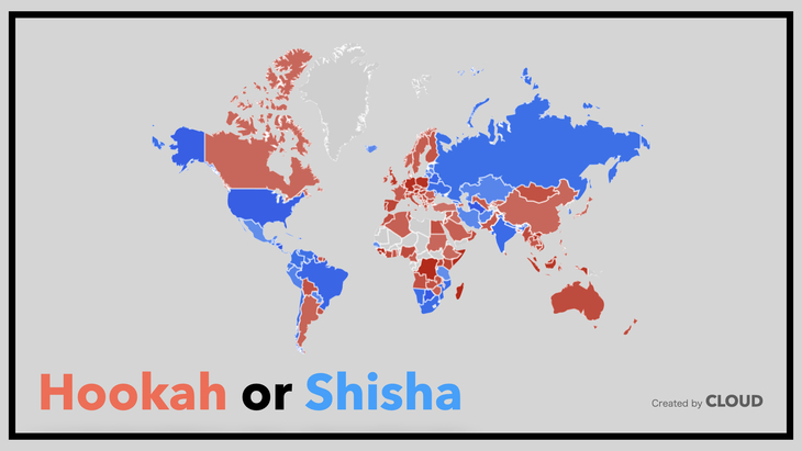 「Shisha」と「Hookah」はどちらがメジャーな呼び方なのか
